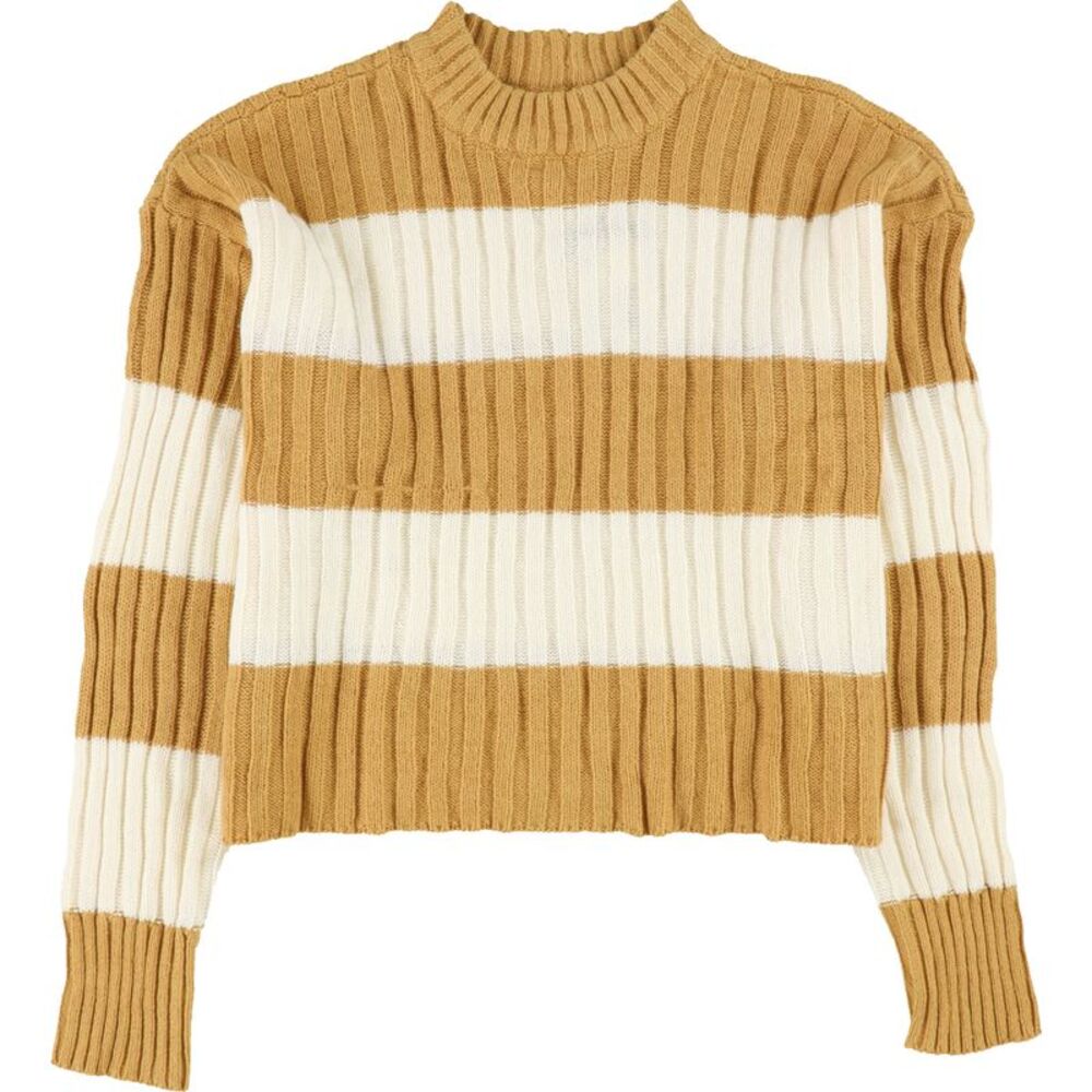 American Eagle Womens Striped Henley Sweater, Orange, XS, DM